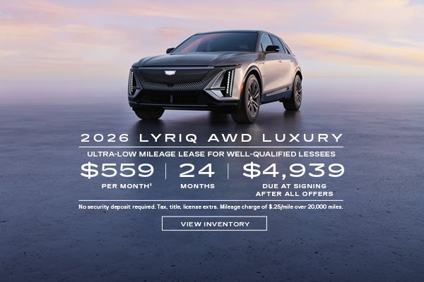 2026 LYRIQ AWD LUXURY. Ultra-low milege lease for well-qualified lessees. $559 per month 24 month...